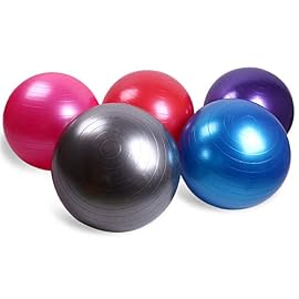 Emoly Exercise Ball for Yoga, Fitness, Balance Stability, Extra Thick Professional Grade Balance & Stability Ball – Anti Burst, Workout Program 2020 (Purple, 45cm)