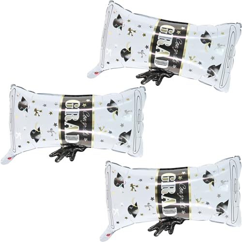 Image of Graduation Diploma Balloons, 2026 Graduation Decorations 3 Pcs Gold White Congrats Grad 2026 Diploma Foil Balloon Decorations for High School College Class of 2026 Congratulations Graduate Party Decor