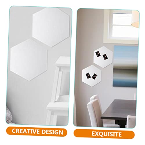 12 piezas paneles acústicos de fieltro hexagonales para aislamiento sonoro, fácil instalación, reducción de ruido, color blanco miniatura 4