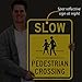 SmartSign 24 x 18 inch “Slow - Pedestrian Crossing” Metal Sign, 80 mil Aluminum, 3M Laminated Engineer Grade Reflective Material, Black, Silver and Yellow, Made in USA