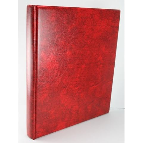 Maroon Sarum Multi-Ring Stamp Album with 50 Quadrille Leaves Cover