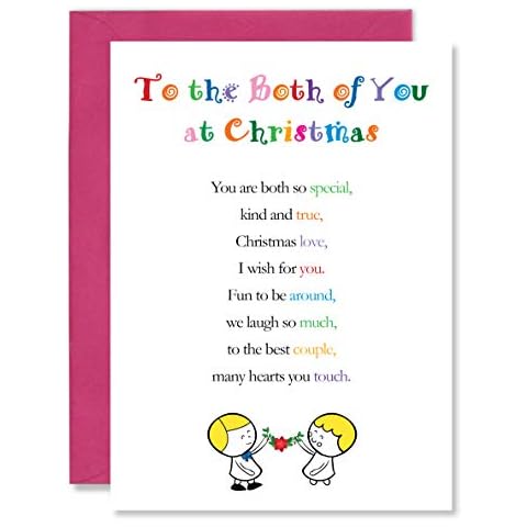 CLARABELLE CARDS - to The Both of You at Christmas - Festive Poem Verse Greetings Card for Friends/Couple/Mum/Dad/Step Dad/Step Mum/Twins/Sisters/Family/Brothers/Friends/Partners Cover