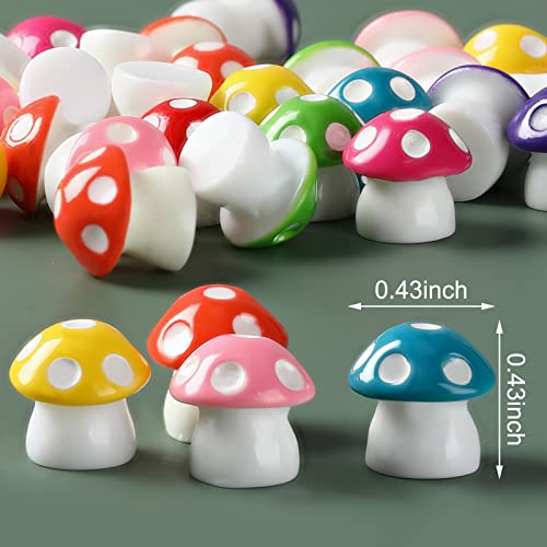 Yulejo 160 Pcs Tiny Mushrooms Mini Figurines Miniature Cute Colorful Mushroom Indoor Outdoor Statue Decor Decoration For Garden Landscape Bonsai Craft Ornament(Mixed Color,M) #TOP1