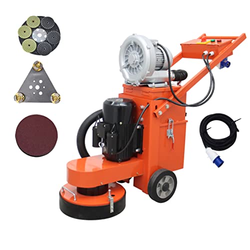 TECHTONGDA Electric Concrete Floor Grinder Polishing Epoxy Ground Grinding Machine for Restore New and Old Ground Vacuum Dust with Fan 220V