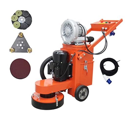 TECHTONGDA Electric Concrete Floor Grinder Polishing Epoxy Ground Grinding Machine for Restore New and Old Ground Vacuum Dust with Fan 220V