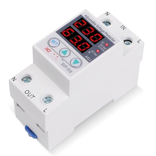 Protector de voltaje 63A 110V disyuntor con relé ajustable sobrecorriente 2