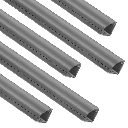 Image of 85in Corner Cable Concealer - One-Cord Corner Duct, Paintable Cord Cover, Cable Management Channel for Wall & Floor - 5 x 17in, Grey