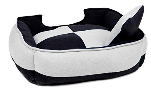 Image of Petslover Ultra Soft Fleece Fabric Polyester Filled Sofa Reversible Dog /Cat Beds, Grey & Black (Export Quality) - Large