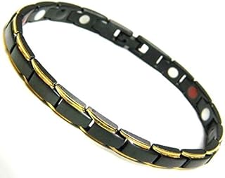 Energy bracelet for men to get rid of electrical charges in the body and balance - gold and black