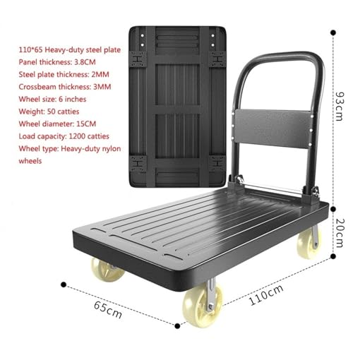 Carretilla plegable multifuncional con ruedas de nailon miniatura 2