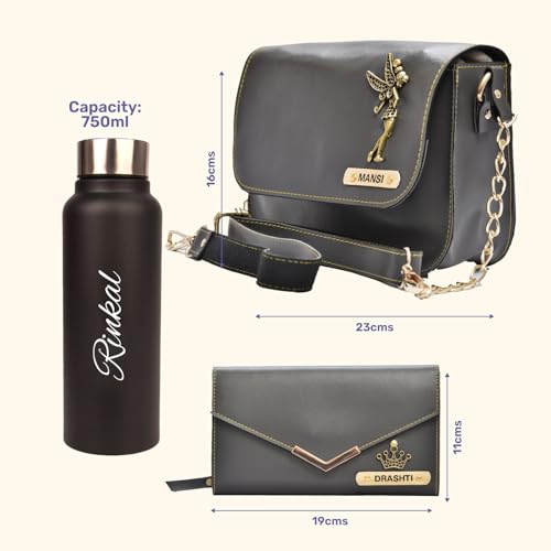 Image of YOUR GIFT STUDIO Customized Women Gift Set | Personalized Ladies Purse, Sling Bag Gift Set | Birthday Gift Set for Ladies | Anniversary Gift for Women
