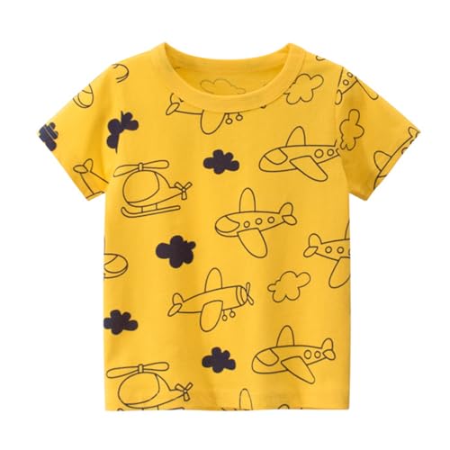 T-shirt dinosaure garçon anti-irritation en coton souple col rond facile à enfiler