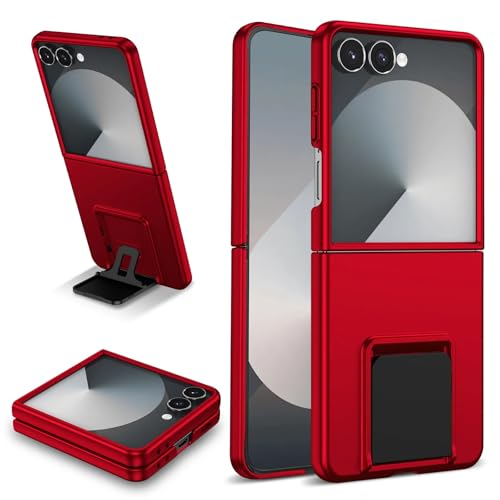 Coque Galaxy Z Flip6 rouge avec béquille pour regarder vos vidéos en mains libres