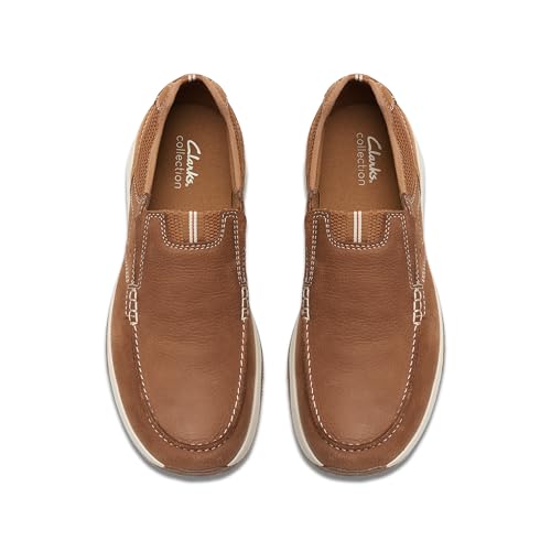 Clarks Collection Men's Sailview Step Loafer, Light Tan Nubuck, 10 Medium US by Clarks - Used condition - Image 7