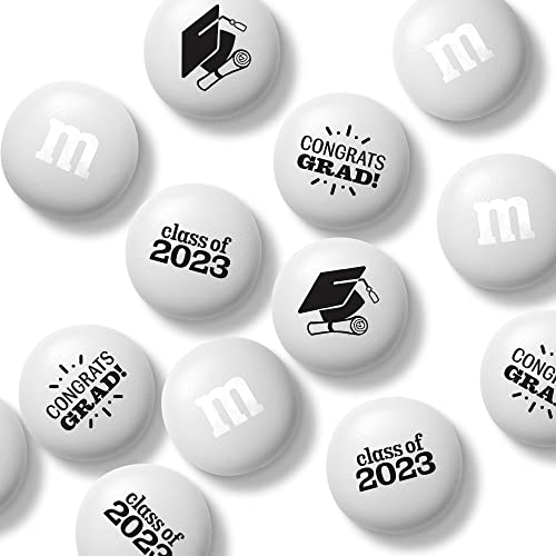M&M's Class Of 2023 Milk Chocolate Candies, 2 Pounds Of White Bulk Candy Printed With Grad-Themed Images, Resealable Bag For Graduation Parties, Grad Gifts, Diy Favors & More #TOP1