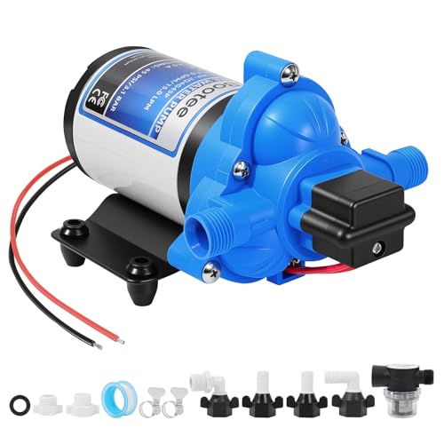 Bootee 12V RV Water Pump, 4.0 GPM 45PSI Automatic Pressure Switch, Self-Priming Fresh Water Pump for RV Marine Camping, 12 Volt DC Water Transfer Pump with Thermal Protection