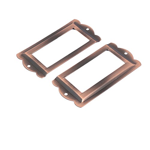Aexit File Drawer Home Hardware Box Case Card Tag Label Holders Frames Copper Tone 85Mm X 42Mm 4Pcs Model:60As381Qo554 #TOP1