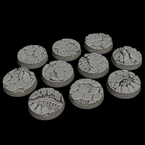 Evil Alien Bases, 32mm Round 3D Printed Resin Miniature Bases, Pack of 10, Wargame Terrain. Designed by LegendGames