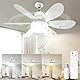Starnearby Deckenventilator mit Beleuchtung, 40W 52cm LED Deckenleuchte Lampe mit Ventilator, Dimmbare Ventilator Decke, LED Deckenventilator mit Fernbedienung für Schlafzimmer Kompakter Raum (Weiß)