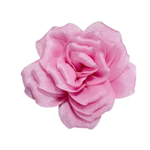 Image of Flash Camellia Flower Brooch Pin for Women Men Elegant Texture Fabric Dahlia Rose Floral Brooches Lapel Pins Dainty Wedding Holiday Party Costume Dress Accessories Jewelry