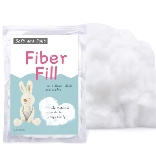 Image of LOKUNN 3.5oz /100g Polyester Fiber Fill, (2.12oz~3.97lb) Stuffing Pillow Filling Stuffing Cushion Filling, Batting High Resilience Fill Fiber for Stuffed Animals /DIY Crafts