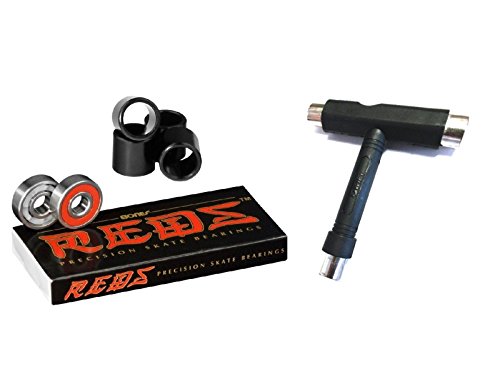 Bones Bearings Reds Bearings (8 Pack w/ Spacers & Washers & T-Tool)