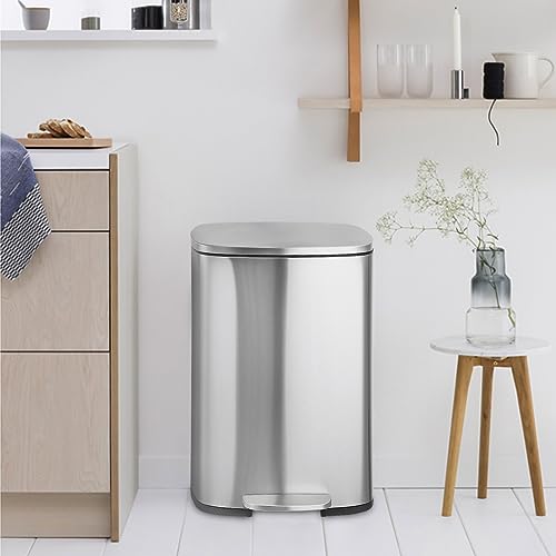 Caneca de basura rectangular acero inoxidable 13 gal