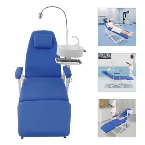 Sedia da dentista pieghevole portatile con schienale, design mobile autoportante, supporta fino a 150 kg, ideale per cliniche e assistenza domiciliare, durevole e comoda