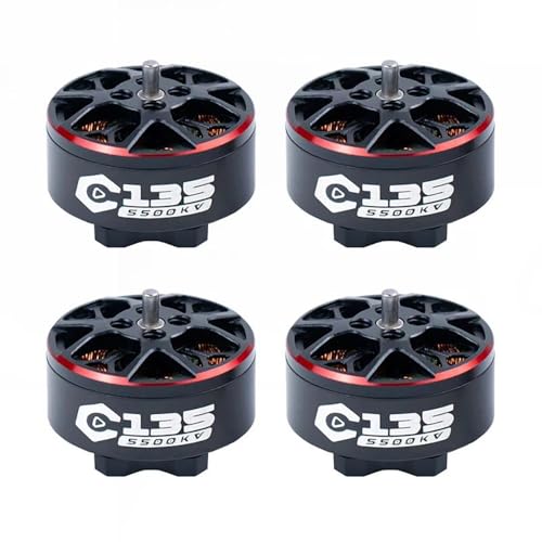 Axisflying C135 1305 5500KV FPV Brushless Motor 4S Lipo 1.5mm Shaft for RC 2.0inch Cinewhoop 2.5inch Toothpick FPV Drones (4PCS C135 5500KV)