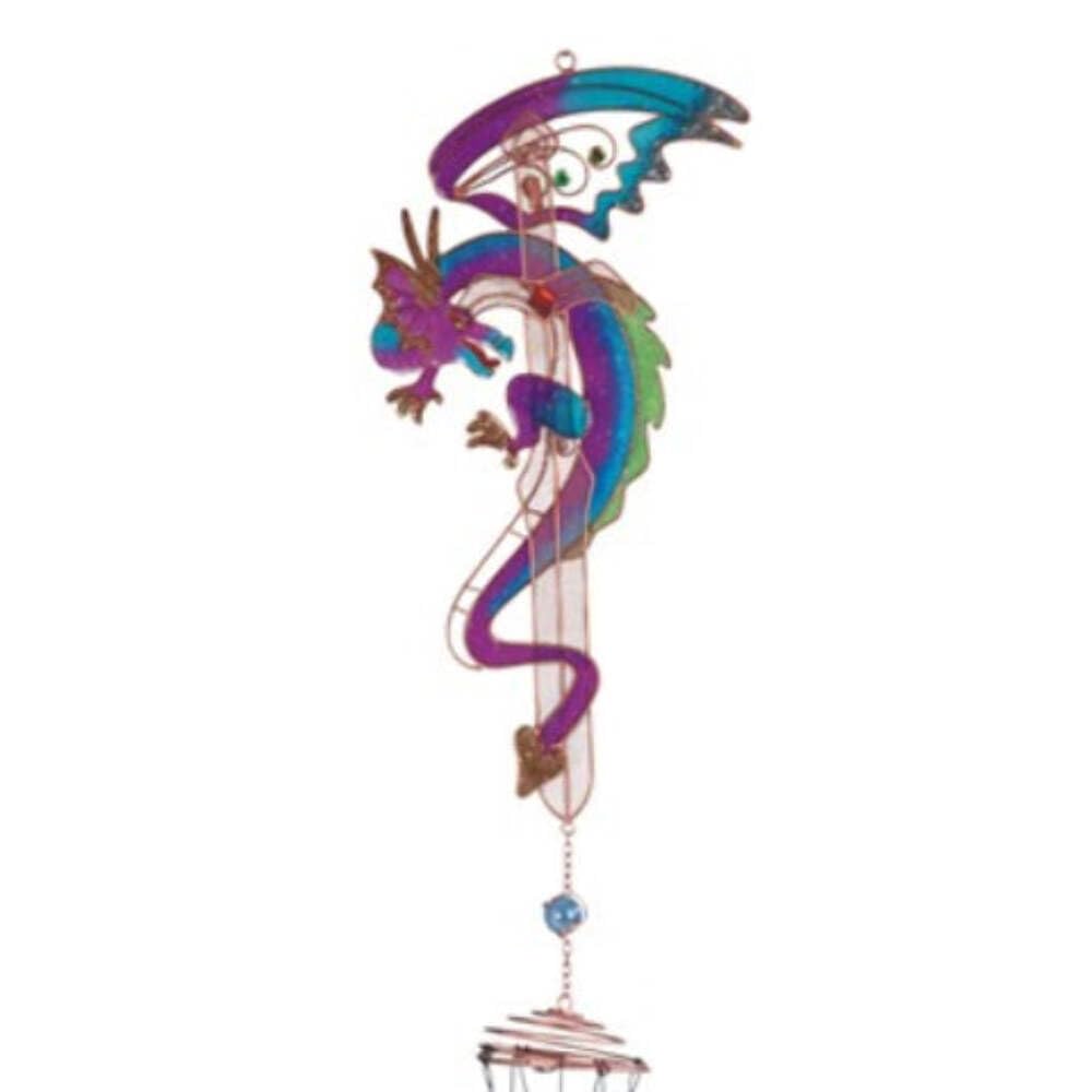 Paykoc Imports Dragon Gem Copper Tube Wind Chime