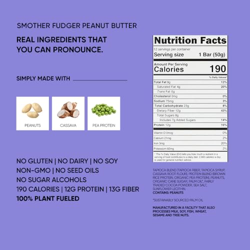 Image of TRUBAR Vegan Protein Bars, Chocolate Covered Cravings Variety Pack, Peanut Butter, Cookies & Cream, & Cookie Dough, Gluten Free, Plant Based, High Fiber, Dairy Free, On the Go Healthy Snacks, 12 Count