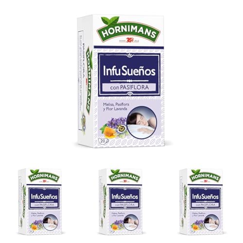 Hornimans Infu Sueños | Infusión con Pasiflora 100% Natural | 20 bolsitas | Sin Teína (Paquete de 4)