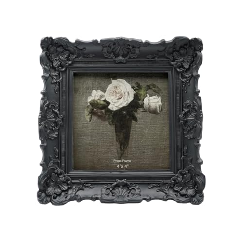 CISOO 10,2 x 10,2 cm Vintage kleiner Bilderrahmen, antiker kunstvoller...