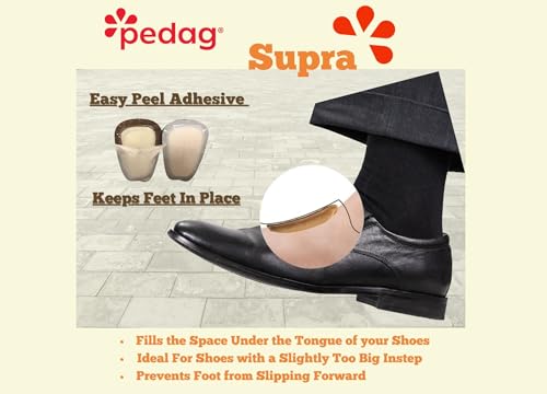 pedag Supra | German Handmade Shoe Tongue Pads | Soft Suede Leather and Memory Foam Shoe Padding | Solves Loose Shoes Problem | 1 Pair, Small/Medium Size3