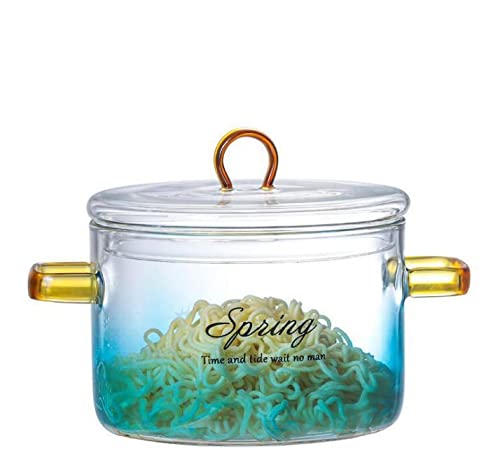 XWBLDBDFC Olla de vidrio transparente, sartén de vidrio con tapa, placa de cocina de vidrio y tapa, olla de cocción a fuego lento, cacerola pequeña, olla, hervidor, olla de fideos, grande