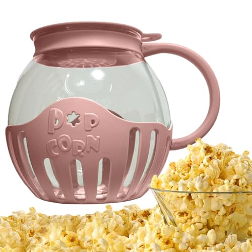 Popcorn Machine, 2.25qt Borosilicato Glass Popcorn Maker, Air Popper Pot with Heat-Resistant Bowl (Dishwasher Safe), Easy Snack Preparation for Home & Pares