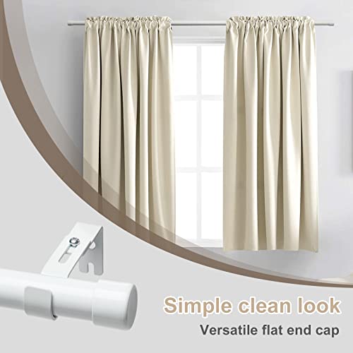 White Curtain Rods For Windows 66 To 132”- 1 Inch Heavy Duty Blackout Curtain Rod Set,Adjustable Farmhouse Drapery Rods With Brackets For Home & Outdoor #TOP2