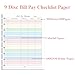 Bill Pay Checklist Refills - 50 Sheets/100 Pages Classic Size Colorful Monthly Budget Forms for 9-Disc Happy Planners, 7