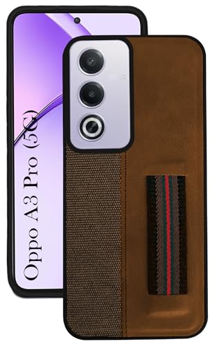 Image of Jkobi Back Case Cover for Oppo A3 Pro 5G (Professional PU Leather | Strip Chain Holder Socket)