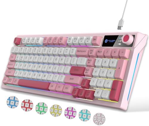 Gaming Keyboard USB Linear Wried RGB Rainbow Light with Volume Knok,Illuminated Keyboards 7 Color Backlit+8 Models LED Lighting Up, Spill Resistant, Fn+12 Media Hotkeys,Compatible with Windows/MAC
