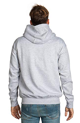 Mens Full Zip Hoodie Heavy Weight Lined Jacket Heather Grey #TOP3