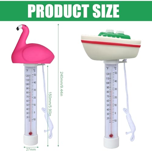 Miniatura 2 de Termómetro Flotante Para Piscina, 2 Unidades, Resistente A La Rotura, Con Cuerda, Termómetro De Piscina Flotante, Termómetro De Temperatura De Agua Flotante Para Bañeras, Piscinas, Estanques