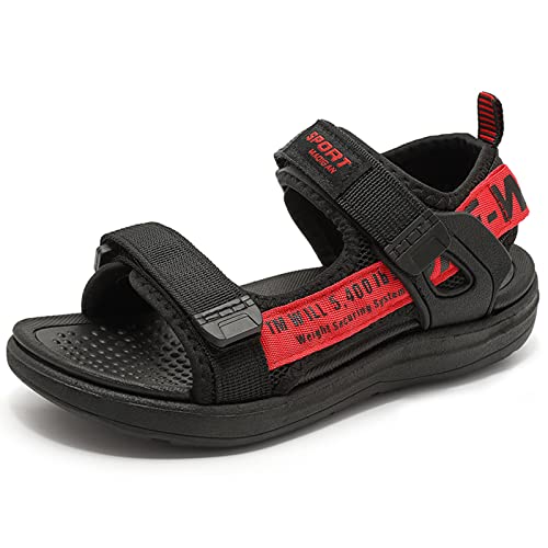 Shadowfax Boys Water Sandals Outdoor Hiking Adjustable Strap Sport Sandals Redblack 1 Little Kid #TOP20