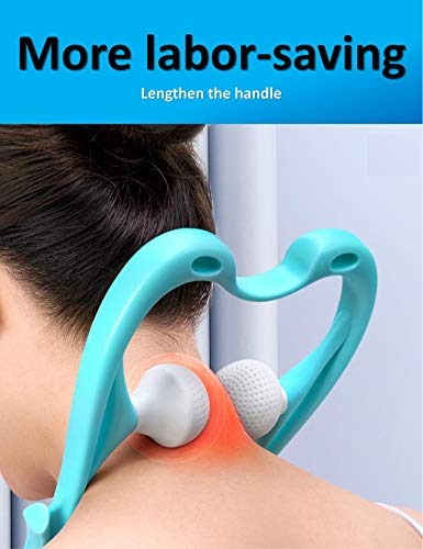 Bwoopop Neck Massager For Pain Relief Deep Tissuet, Self Shiatsu Deep Massage,Handheld Manual Roller Massager Tool - Gift For Men And Women, White Elephant Gifts, Stocking Stuffers (1 Ball) #TOP1