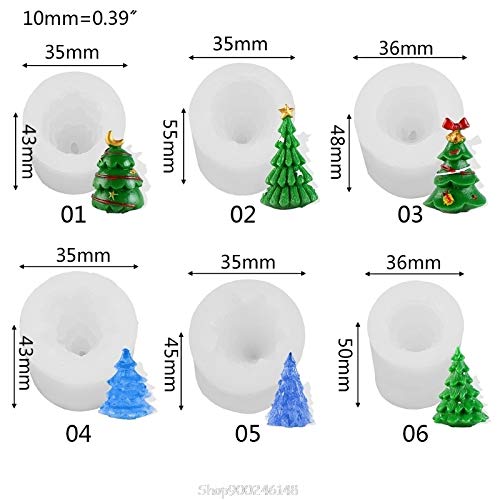 Stampi per Candele 6 PSC 3D Albero Candela Muffa in Silicone in Silicone Sapone Stampo di Sapone Fai da Te Cioccolato Fondente Decorazione Torta