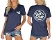 MASHANKU Girls Trip 2026 V-Neck T-Shirt for Women Letter Love Graphic Besties Travel Top Summer Vacation Beach Shirt, Navy M