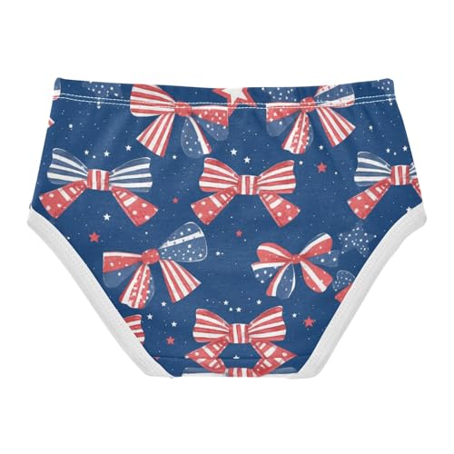 Wusikd Blue Bows Girls' Underwear Cotton Red Girls Briefs Soft Toddler Underwear 2T2