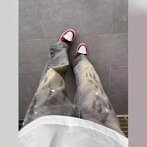 Baggy Jeans Men Graffiti Baggy Barrel Jeans Men Relaxed Fit Wide Leg Washed Denim Pants Streetwear for Skater3