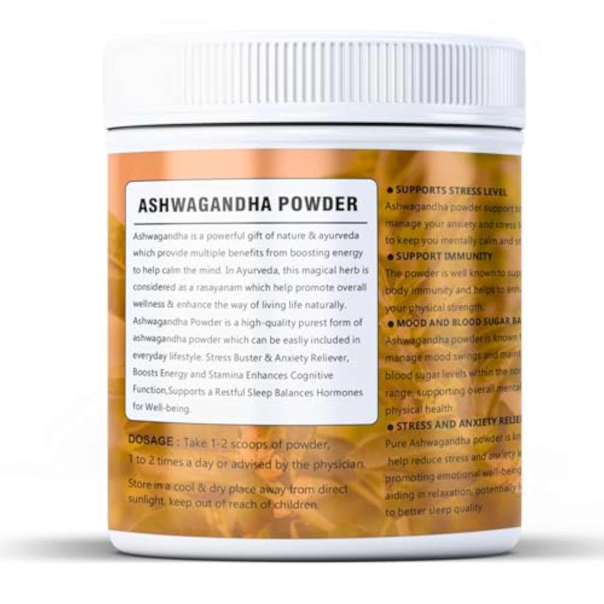 Natural Ashwagandha Powder, Stress Relief Support