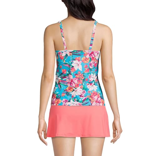 Women's Square Neck Underwire Tankini Top Swimsuit with Adjustable Straps